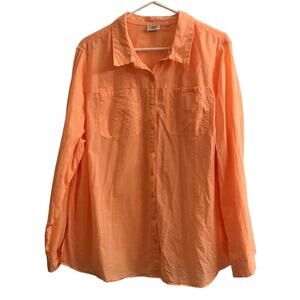 Cato Woman Plus size Orange button down shirt